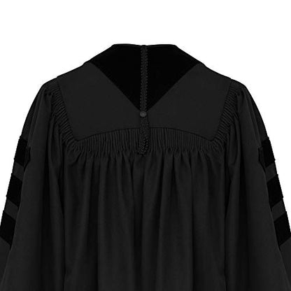 Deluxe Black Clergy Robe - size: 42 (4'9'' - 4'11'')