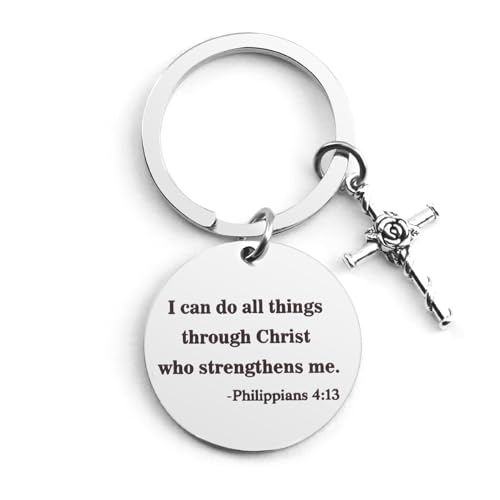 Bible Verse Gifts Keychain, Christian Bible Keychains, Christian Keychain Gifts - color: Bible-i Can Do All Things