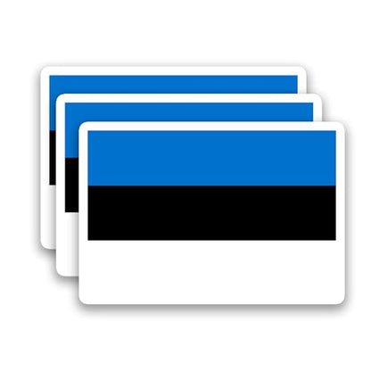 (3Pcs) Estonia Flag Stickers – Estonian Sticker Country Flags Waterproof Vinyl Decals for Laptop, Water Bottle, Scrapbook, Phone Case, Helmet, Hard Hat, 3" x 2" - color: Estonia