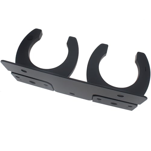 Black Microphone Double Hook Stand Holder with Screw for KTV and Home
