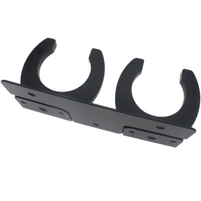 Black Microphone Double Hook Stand Holder with Screw for KTV and Home