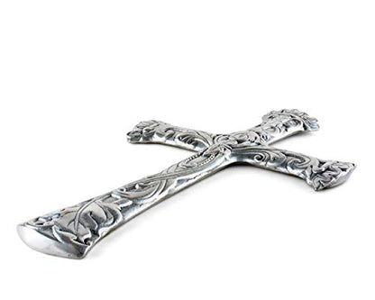 Arthur Court Designs Aluminum Wall Metal Hanging Christian Cross - Symbol of Faith 14 inch Tall
