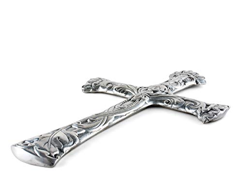Arthur Court Designs Aluminum Wall Metal Hanging Christian Cross - Symbol of Faith 14 inch Tall