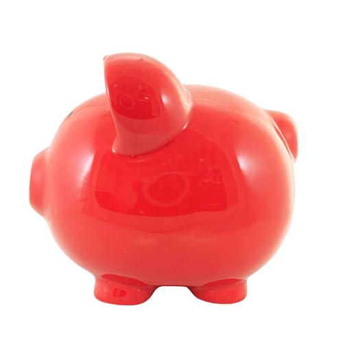 Child to Cherish Ceramic Piggy Bank, Red - color: Red