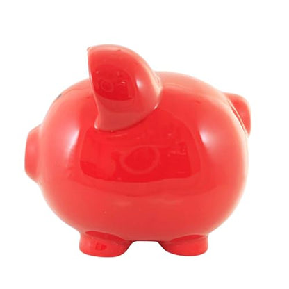Child to Cherish Ceramic Piggy Bank, Red - color: Red
