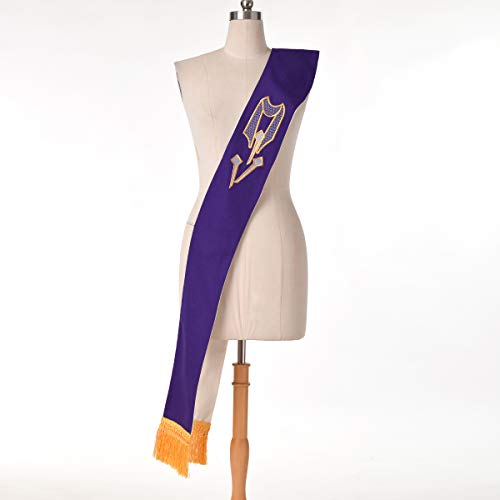BLESSUME Cross Deacon Reversible Stole Church Cleric Stole - color: White/Purple