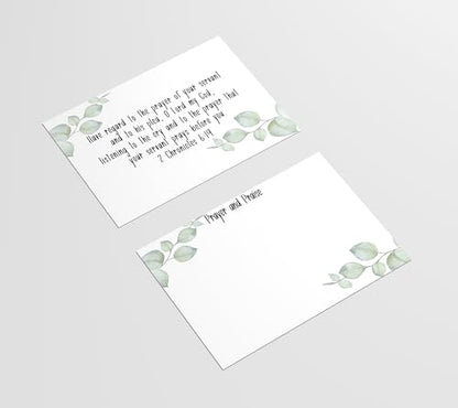 Red Door Inspirations Prayer Request and Praise Cards 3x4 inch - Pack of 50 - Made in the USA! (Eucalyptus Prayer and Praise Cards)