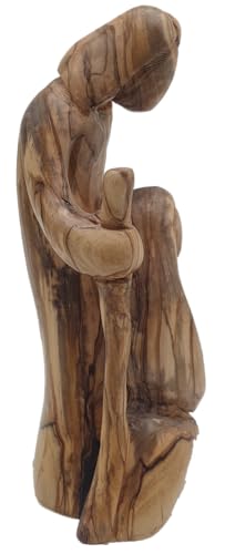 Zuluf 6.8" Olive Wood Holy Family Nativity Statue – Hand-Carved Mary, Joseph & Baby Jesus Figurine – Religious for Catholic Home or Friend’s Display – HOF016 - color: 6.8" Joseph, Mary and Baby Jesus