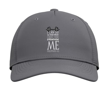 Can Do All Thing Through Christ Bible Verse Church Camp VBS Adjustable Baseball Hat - color: Slate Grey