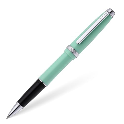 Cross Lume Seafoam Polished Chrome Rollerball Pen, Medium Point, Black Ink - color: Turquoise