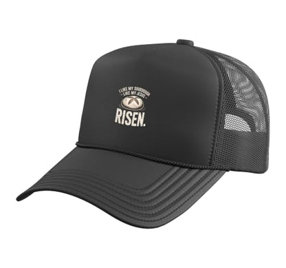 Risen Sourdough Christian Baker Amen Trucker Hat with Adjustable Mesh Back - color: Black