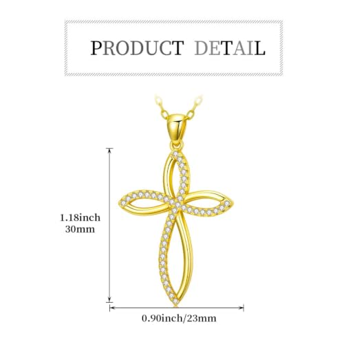 KQ&TTENG 14k Gold Plated Four Leaf Clover Necklace Irish Jewelry Wedding Anniversary Birthday Gifts for Women Wife Mom Girlfriend - color: A04