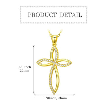 KQ&TTENG 14k Gold Plated Four Leaf Clover Necklace Irish Jewelry Wedding Anniversary Birthday Gifts for Women Wife Mom Girlfriend - color: A04