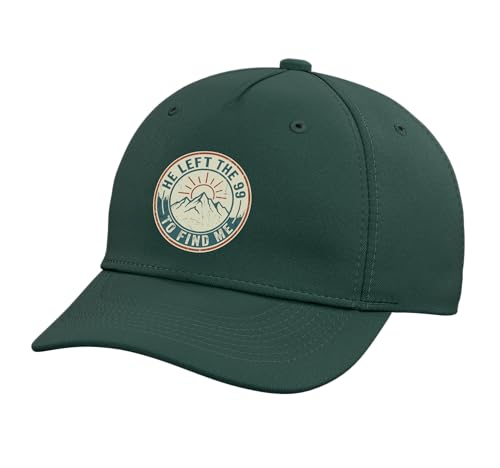 He Left The 99 to Find Me Retro Christian Bible Verse Adjustable Baseball Hat - color: Dark Green