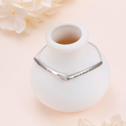 Sterling Silver Engraved Inspirational Adjustable Infinity Bracelet Graduation Gift for Mother Sister Best Friend Jewelry for Women - style: Don't Let the Hard Days Win Be Anxious for Nothing