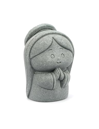 Cute Mary Sandstone Figurine - Adorable Christian Home Decor, Perfect Religious Gift for Baptism, Easter, Housewarming & Christian Families - color: Mary-gray