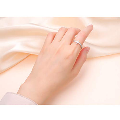 DAOCHONG 925 Sterling Silver Sideways Cross Ring Inspirational Jewelry - style: Cross
