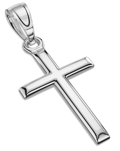 Exquisite Cross Necklace for Men and Women, Silver/Gold/Black Cross Chain with Top-grade 316L Stainless Steel Cross Pendant, 18-24 Inch Box/Byzantine Chains - color: Elegant Silver, size: 0 Inch=No Chains, style: Only Small Pendant