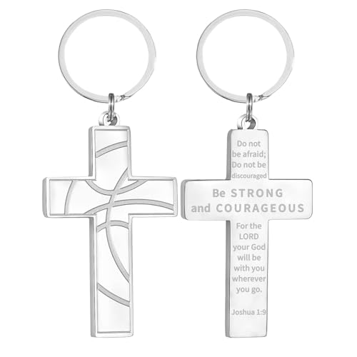 Football/Baseball/Soccer/Basketball Cross Keychain for Men Sport Gifts - color: Silver, style: Basketball-joshua 1:9