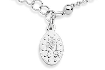 Miabella Italian 925 Sterling Silver Rosary Bead Chain Bracelet for Women - style: Length 7 to 8 Inch