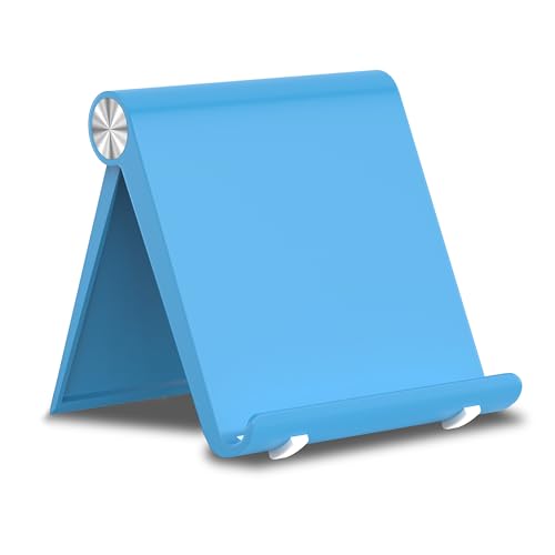 Cell Phone Foldable Stand for Desk, Portable Cell Phone Holder, Adjustable Tablet Dock, Office Desk Accessories for iPhone 17 16 15 14 13 Pro Max Air, Galaxy S25, S24, Blue - color: Blue