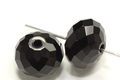 24pcs Adabele Austrian 6mm Faceted Rondelle Crystal Beads Jet Black - color: Jet Black, size: 4mm x 6mm - 24pcs