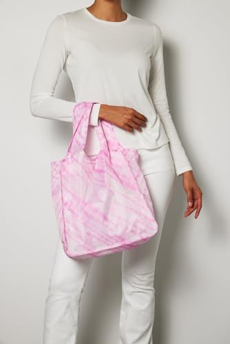 Pure Sage Reusable Grocery Bag - Stylish Shopping Bags for Groceries - Foldable Tote Bag - color: Pink Cosmo