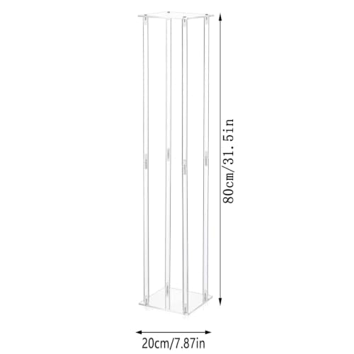 6 Pieces Tall Acrylic Vase Wedding Centerpieces Clear Flower Stand Column Geometric Floral Vase Elegant Display Holder for Birthday Party Wedding Table Decorations (6, 31.5 Inch) - size: 31.5 Inch