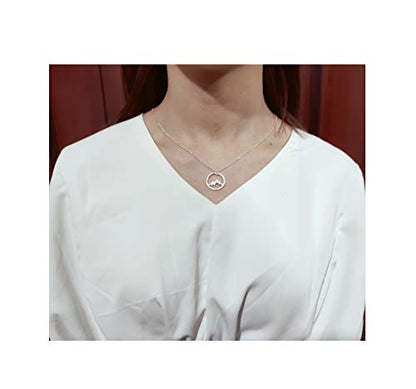 Baydurcan Silvery Necklace for Women Pendant Chain Friendship Necklace Gift - style: Mountain s