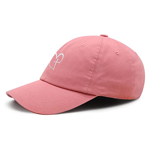 JPAK Heart and Cross Premium Dad Hat Embroidered Cotton Baseball Cap Christian Faith - color: Coral Silk