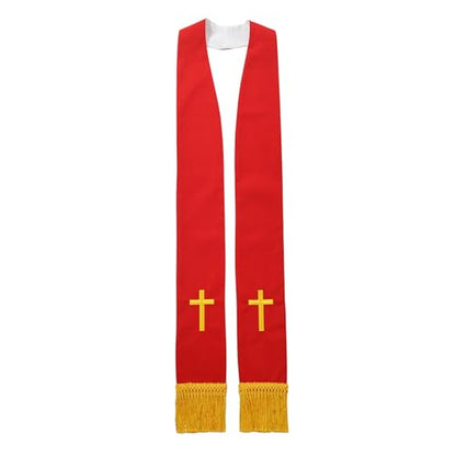 BLESSUME Church Clergy Pastor Reversible Stole - color: Red and White