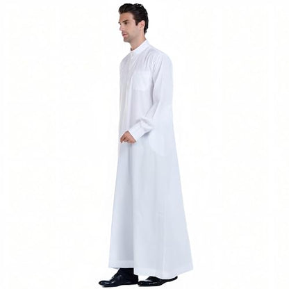 Men's Kaftan - Muslim Robe Thobe Caftan - color: White, size: Medium
