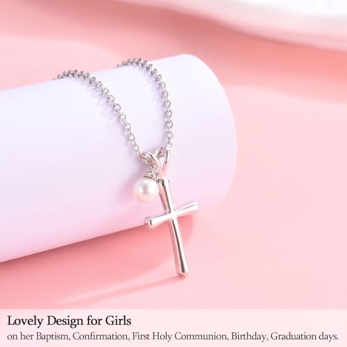 Cross Necklace for Girls Kids Christian Catholic Religious Gifts - color: Cross Necklace for Girls