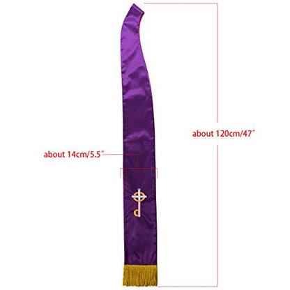 BLESSUME Church Clergy Pastor Reversible Stole - color: Purple and Red