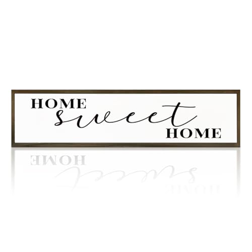 Home Sweet Home Sign, Rustic Home Decor for Front Door Porch Entryway, Living Room Decoration for Wall or Tabletop, Decorative Wooden Signs and Plaques, Housewarming Decor, 17.8x4x1.2 inches - color: Day Sign 14