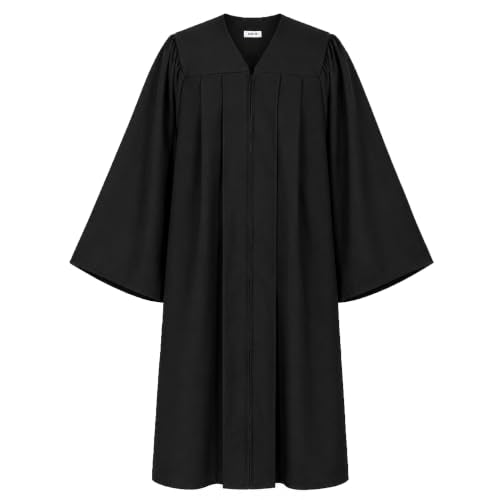Happy Secret Adult Matte Choir Robe for Church, Graduation and Ceremonies - color: Black, size: 42(4'9"-4'11")