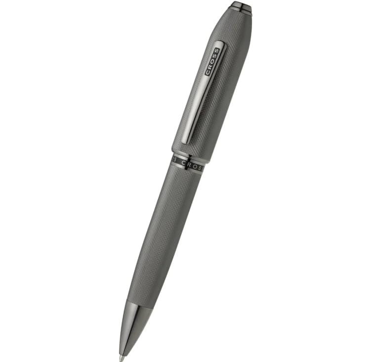 Cross Peerless™ Polished Slate Gray Engraved Diamond Pattern with Slate Gray PVD Appointments and Swarovski™ Crystal Ballpoint Pen