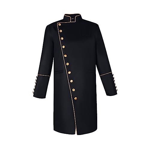 Men's Cassock Choir Short Cassock Minister Robe Clergy Pulpit Liturgical Church Top Coat - color: Gold, size: 3X-Large