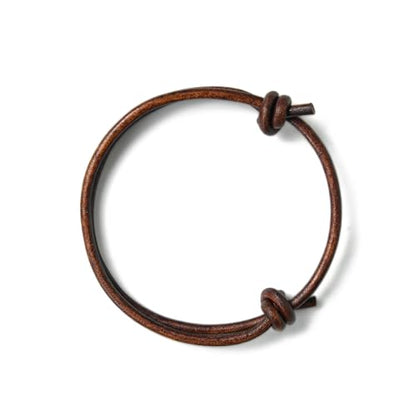GENIQUE Real/Genuine Leather Bracelet for Men, Adjustable Mens Leather Bracelet, Leather Cord Bracelet - style: Sliding Knot Antique Brown