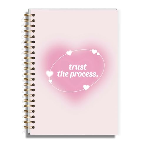 Cute Journals for Women, Light Pink Trust the Process Notebook for Preppy Stuff, Aesthetic Hardcover Spiral Notebook for School Office Supplies - A18 - style: Christian 18
