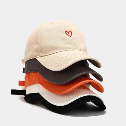 Quanhaigou Baseball Cap Dad Hat Adjustable Fashion Hats for Men Women Polo Trucker Unisex Style Headwear - color: Black Love Heart