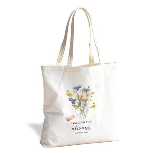 Christian Canvas Tote Bag for Women, Inspirational Faith Shoulder Bag - color: Bible 02