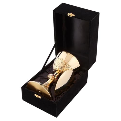 Church Gold Plated Brass Chalice & Paten, 16 Ounce, Anzio with Case - color: Anzio with Case