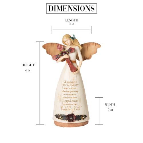 Pavilion Gift Company- Sympathy - 9" Angel Figurine Religion Faith Religious Grief Bereavement Memorial Sympathy Funeral Remembrance Home Decor