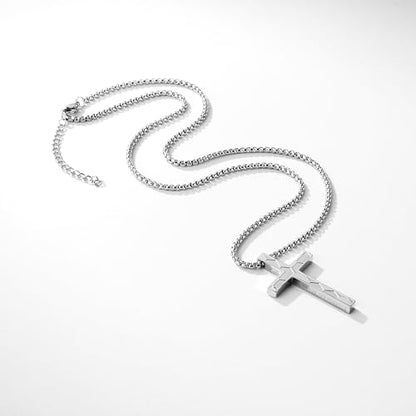 Soccer Cross Necklace for Boys Men - color: Silver, style: 19:26 All things are possible