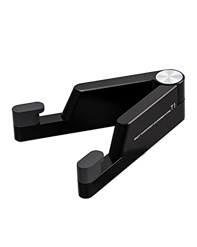 MONEER Cell Phone Stand, Phone Stand for Desk, Foldable & Portable iPhone Stand, Cell Phone Holder Desk Compatible with All Mobile Phone, iPhone, iPad mini, Tablet 4-10.5" (Black) - color: Black