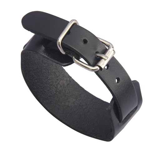 GelConnie Leather Cuff Bracelet Punk Braided Bracelets Rock Leather Wristbands Faux Mens Leather Bracelet Gothic Viking Bangle Adjustable Wrap Bracelet for Women,Men - color: Black Arm Band Bracelet