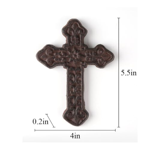 BRASSTAR Cast Iron Wall Cross Decoration, Rustic Antique Metal Cross