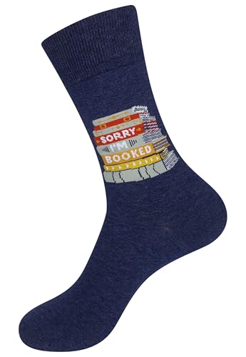 FUNATIC Crazy Socks with Funny Sayings - Novelty Gift for Men, Women, Adult - color: Sorry I'm Booked