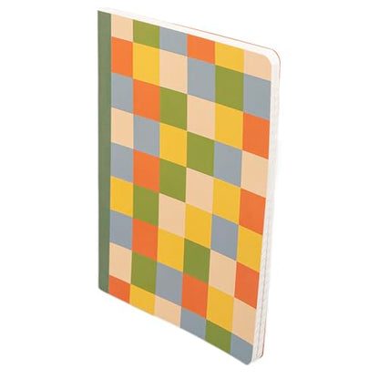 Pearhead Color Block Composition Notebook — College-Ruled, 160 Pages, 7.5" x 9.75", Smooth 80 GSM Paper, Retro Checkerboard Pattern Journal for School, Office & Everyday Writing - color: Colorblock Composition Notebook